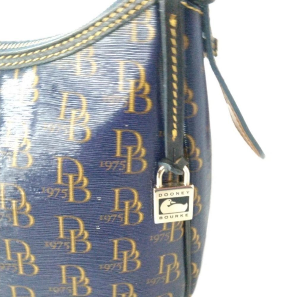 Dooney & Bourke DB75 Signature  Hobo Bag Purple & Brown Shoulder Bag - Picture 4 of 11